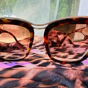 Dolce & Gabbana GWP Tortoise Frame Glasses with Gold Accent